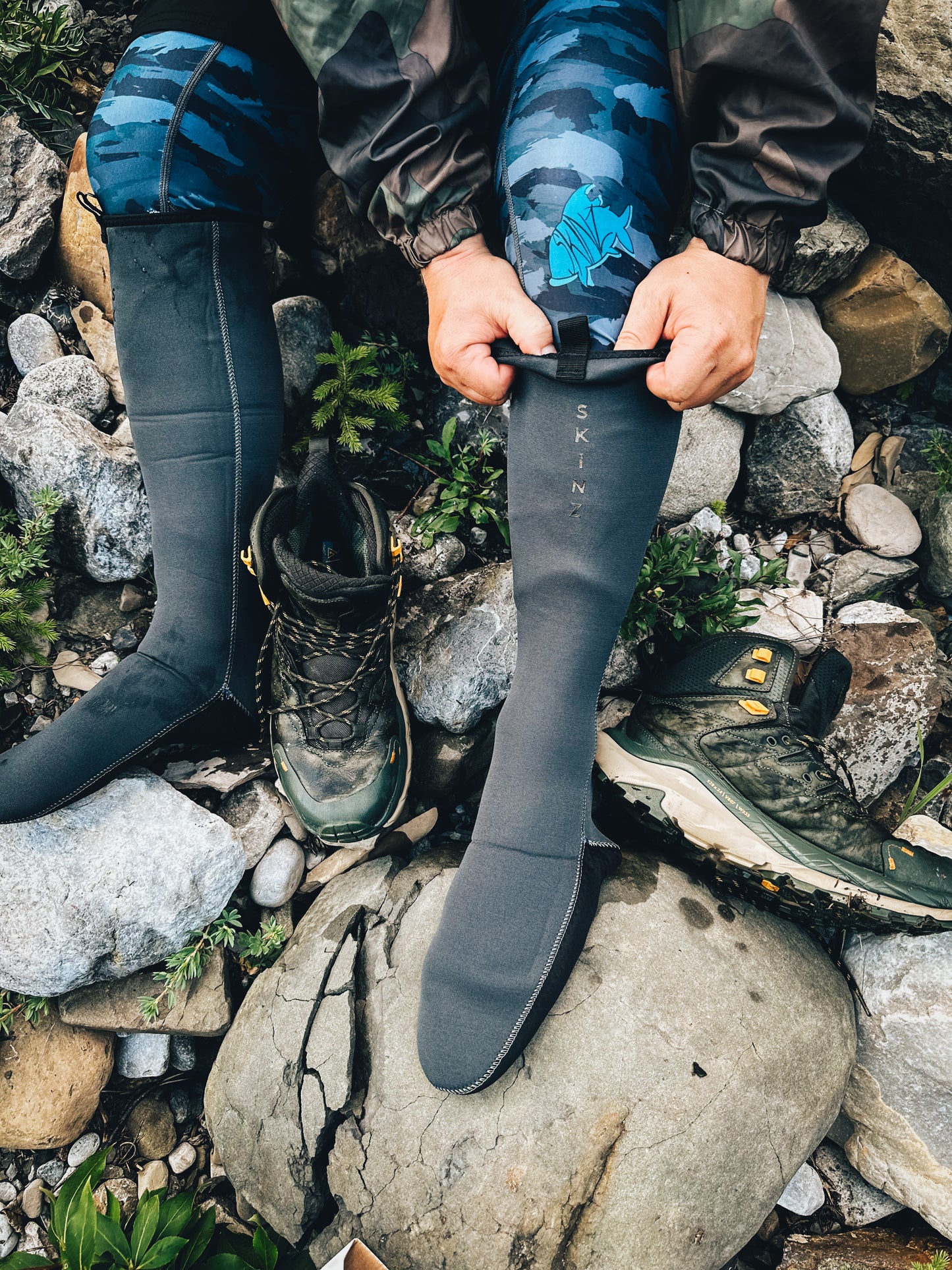 Mens - UV Solar Flexz-Blue Slate Camo Leggings