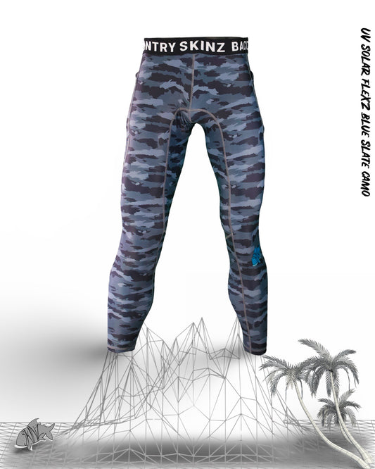 Mens - UV Solar Flexz-Blue Slate Camo Leggings