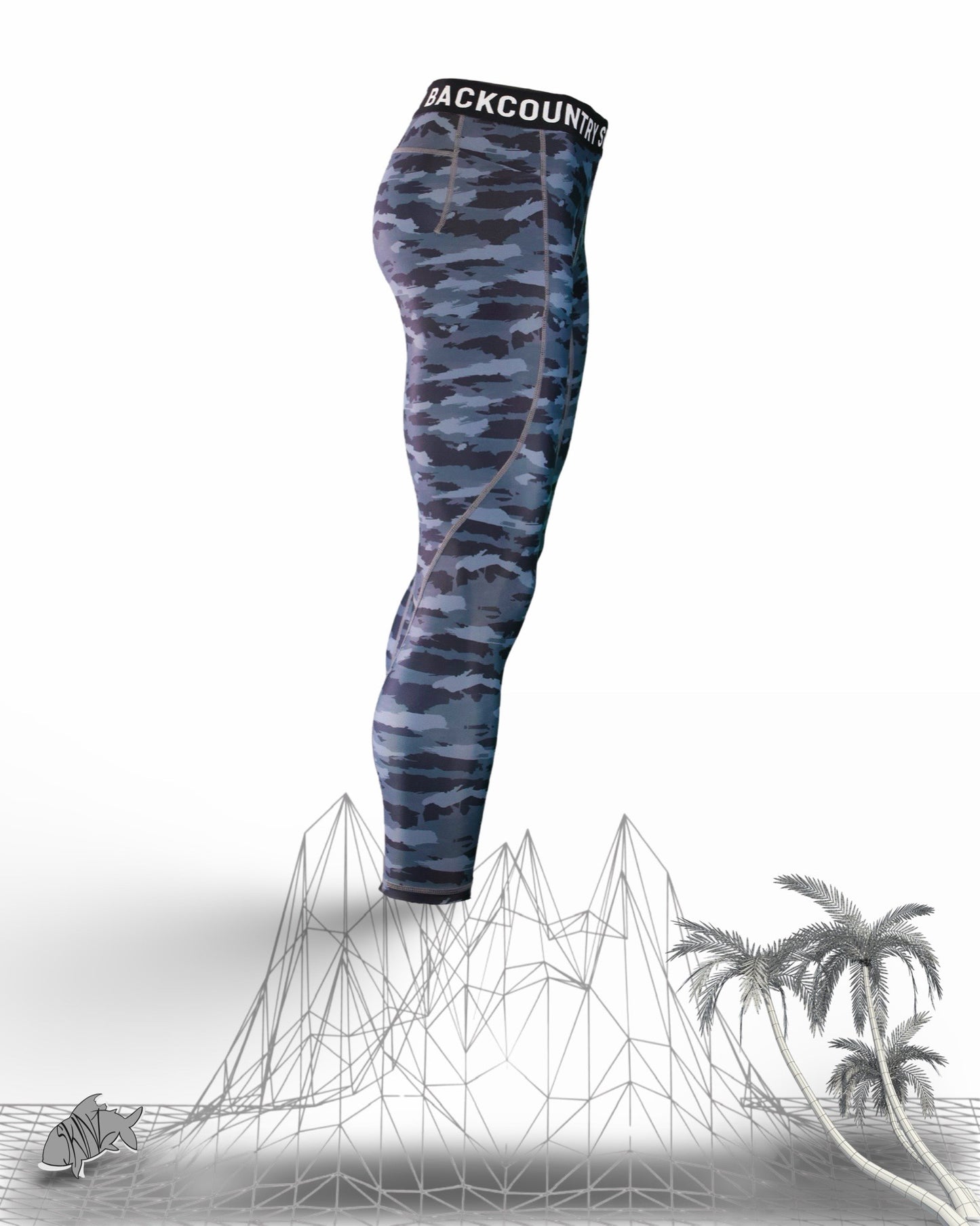 Mens - UV Solar Flexz-Blue Slate Camo Leggings