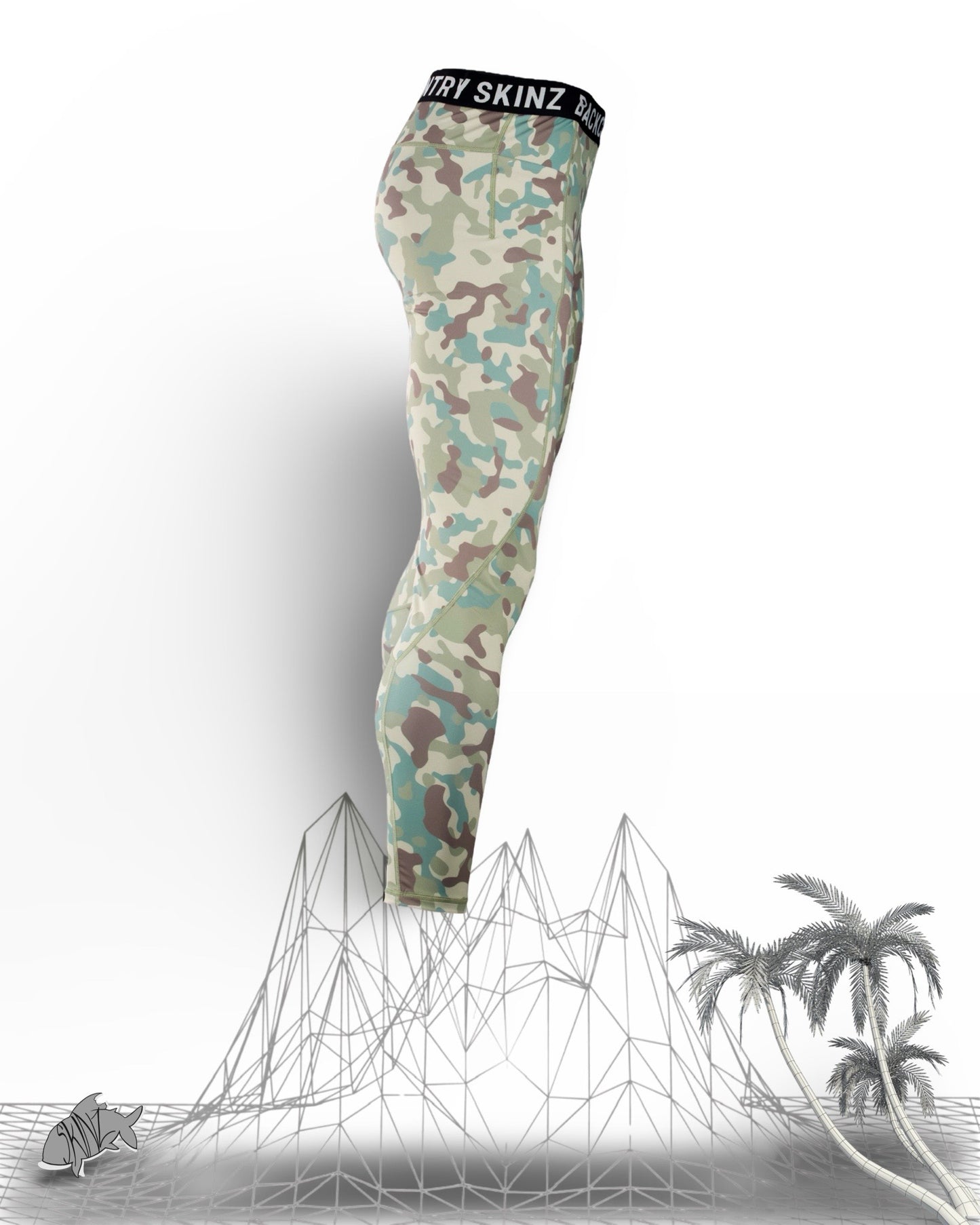 Mens - UV Solar Flexz-Sandstorm Camo Leggings