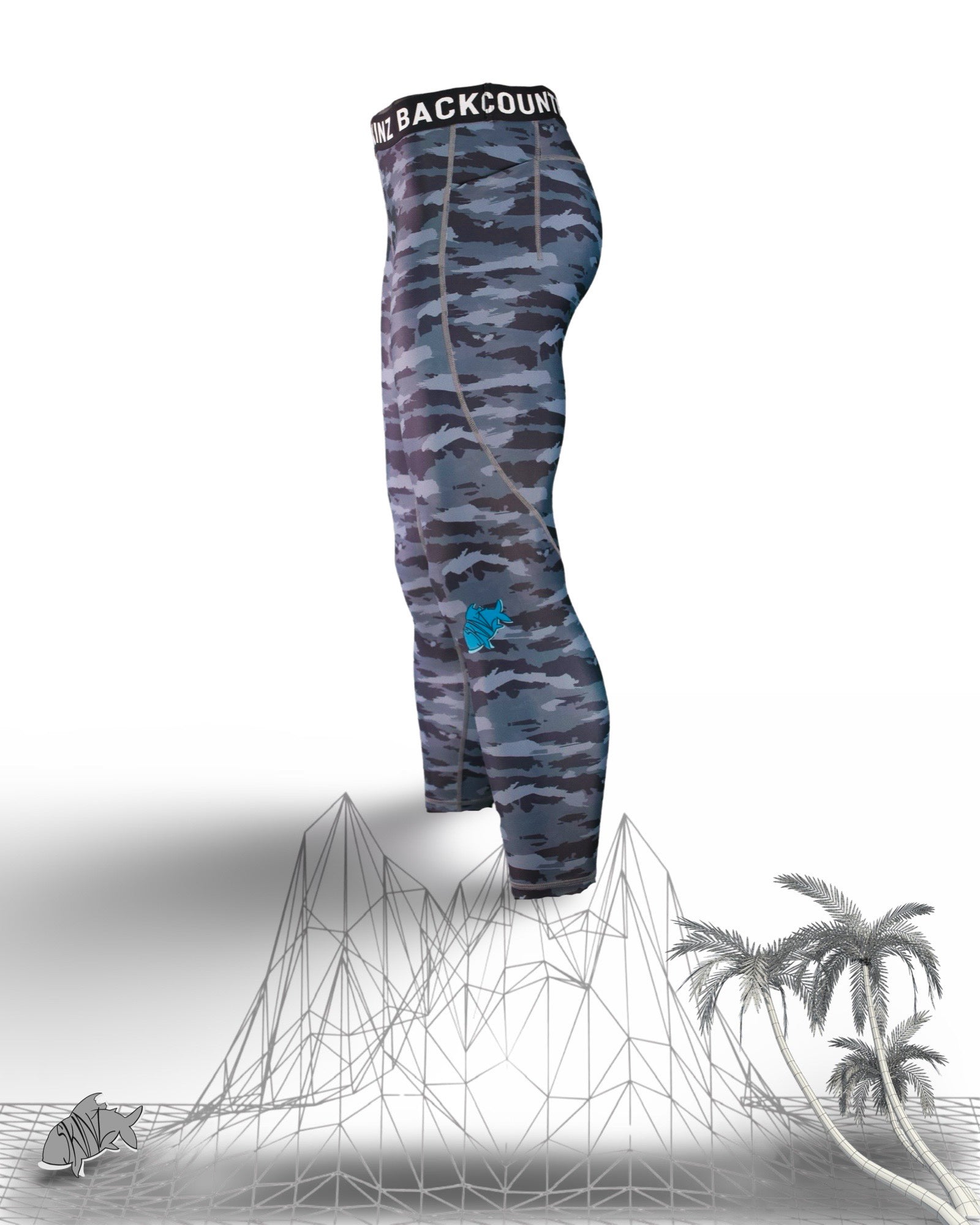 Mens UV Solar Flexz Blue Slate Camo Leggings backcountryskinz