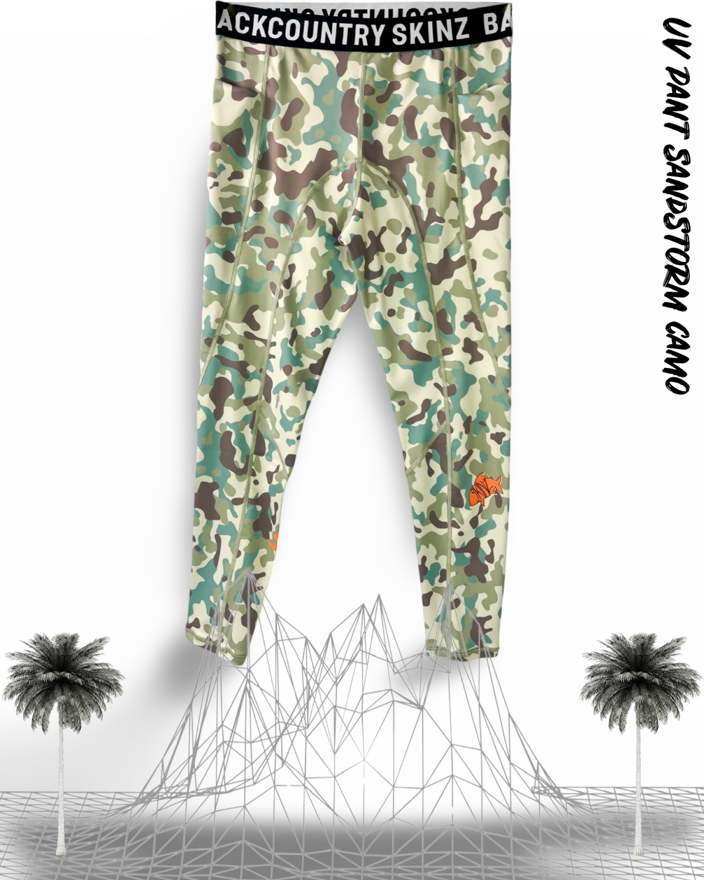 Mens - Sandstorm Camo UV Polyester Compression Pant