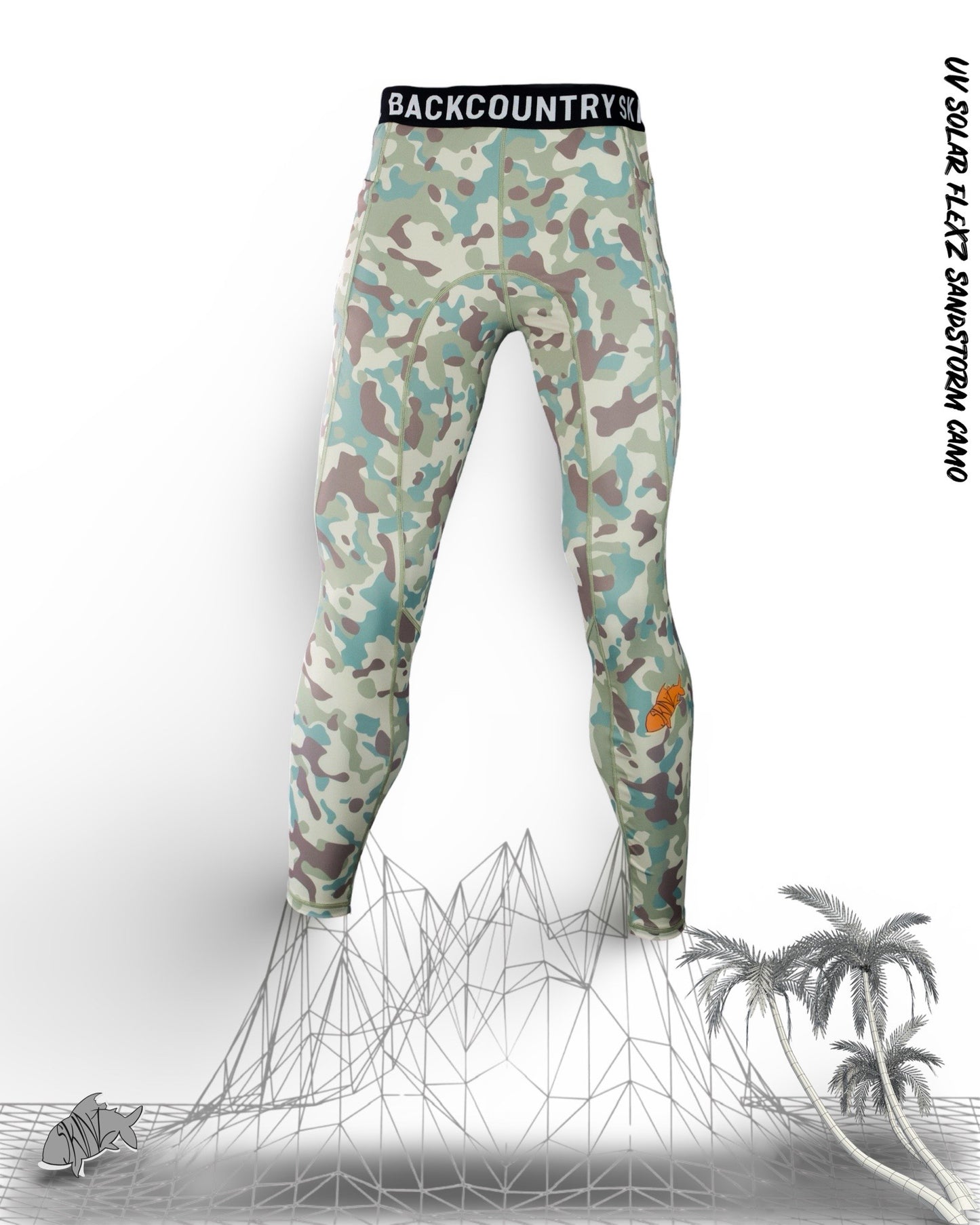 Mens - UV Solar Flexz-Sandstorm Camo Leggings